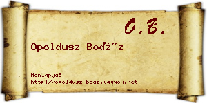 Opoldusz Boáz névjegykártya